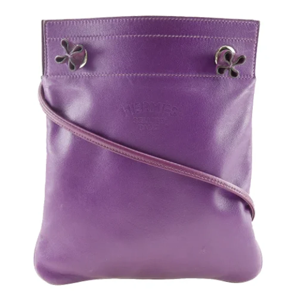Hermès Vintage Pre-owned Leather crossbody-bags Purple Dames