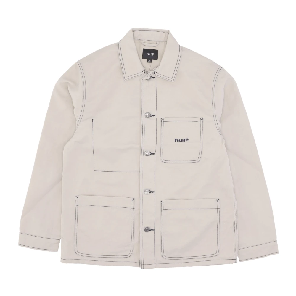 HUF Vintage Stitching Nylon Werkjas Beige Heren