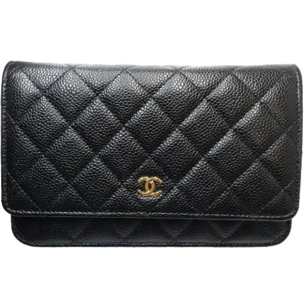 Chanel Vintage Pre-owned Leather wallets Black Dames