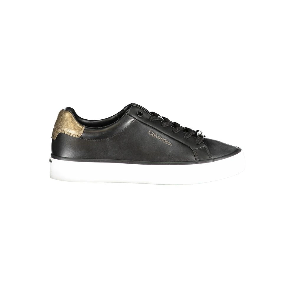 Calvin Klein Women's Black Polyester Sneaker With Contrast Details