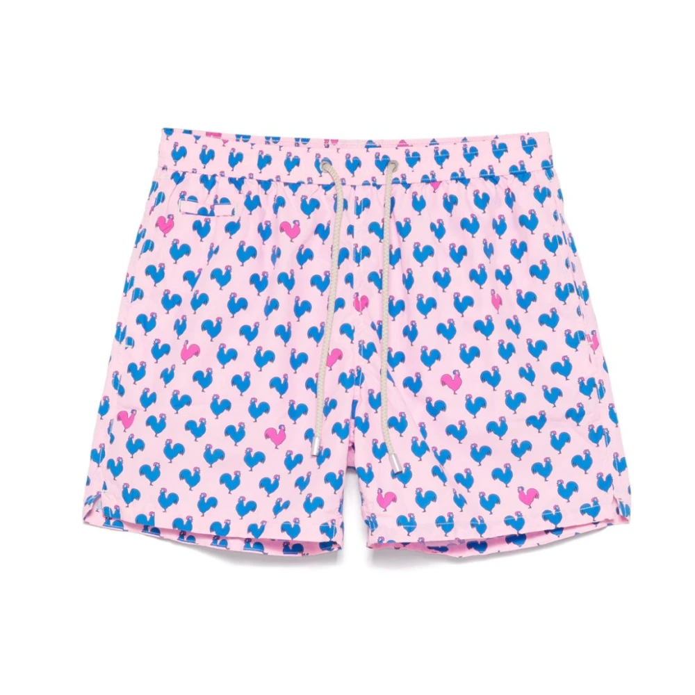 MC2 Saint Barth Roze Haan Print Zwemshorts Pink Heren