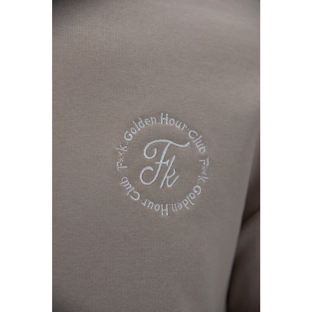 F**k Geborduurde Katoenen Crewneck Sweatshirt Gray Dames
