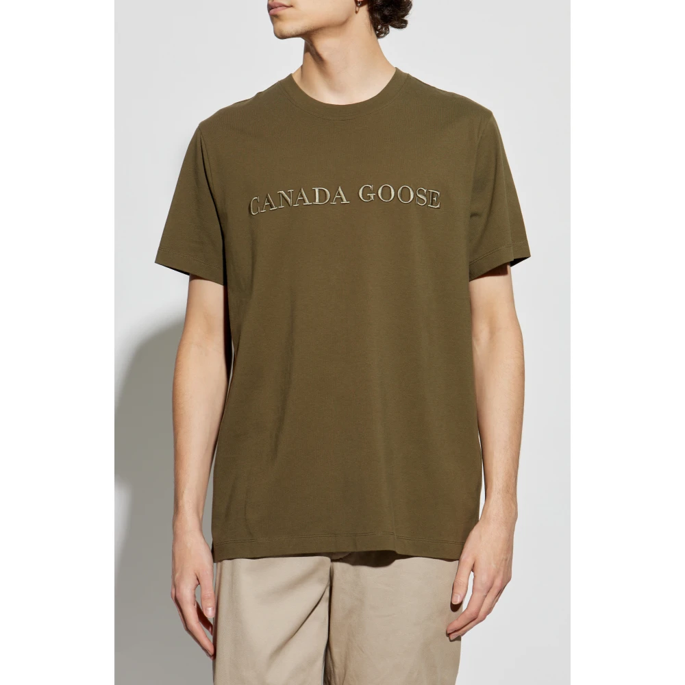 Canada Goose T-shirt met geborduurd logo Green Heren