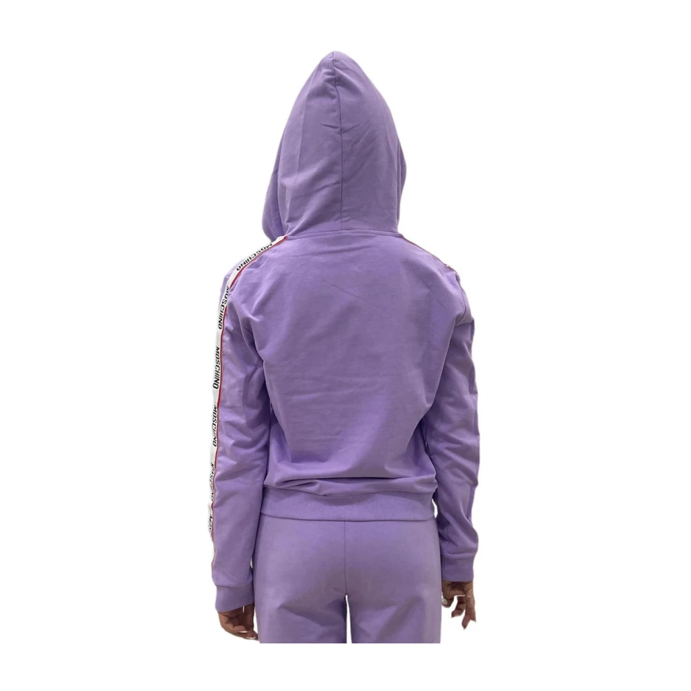 Moschino Luxe Zip-Through Sweatshirt Purple Dames