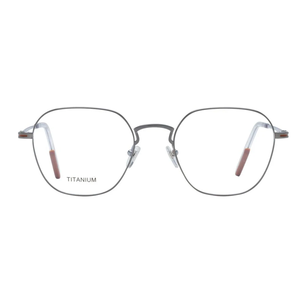 Ermenegildo Zegna Grijze Titanium Trapezium Optische Monturen Gray Heren