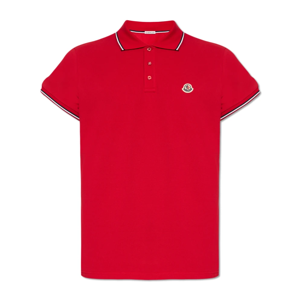 Moncler Polo shirt met logo Red Heren