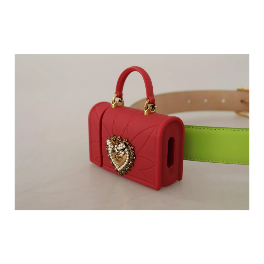 Dolce & Gabbana Gegraveerde Logo Leren Riem Green Dames
