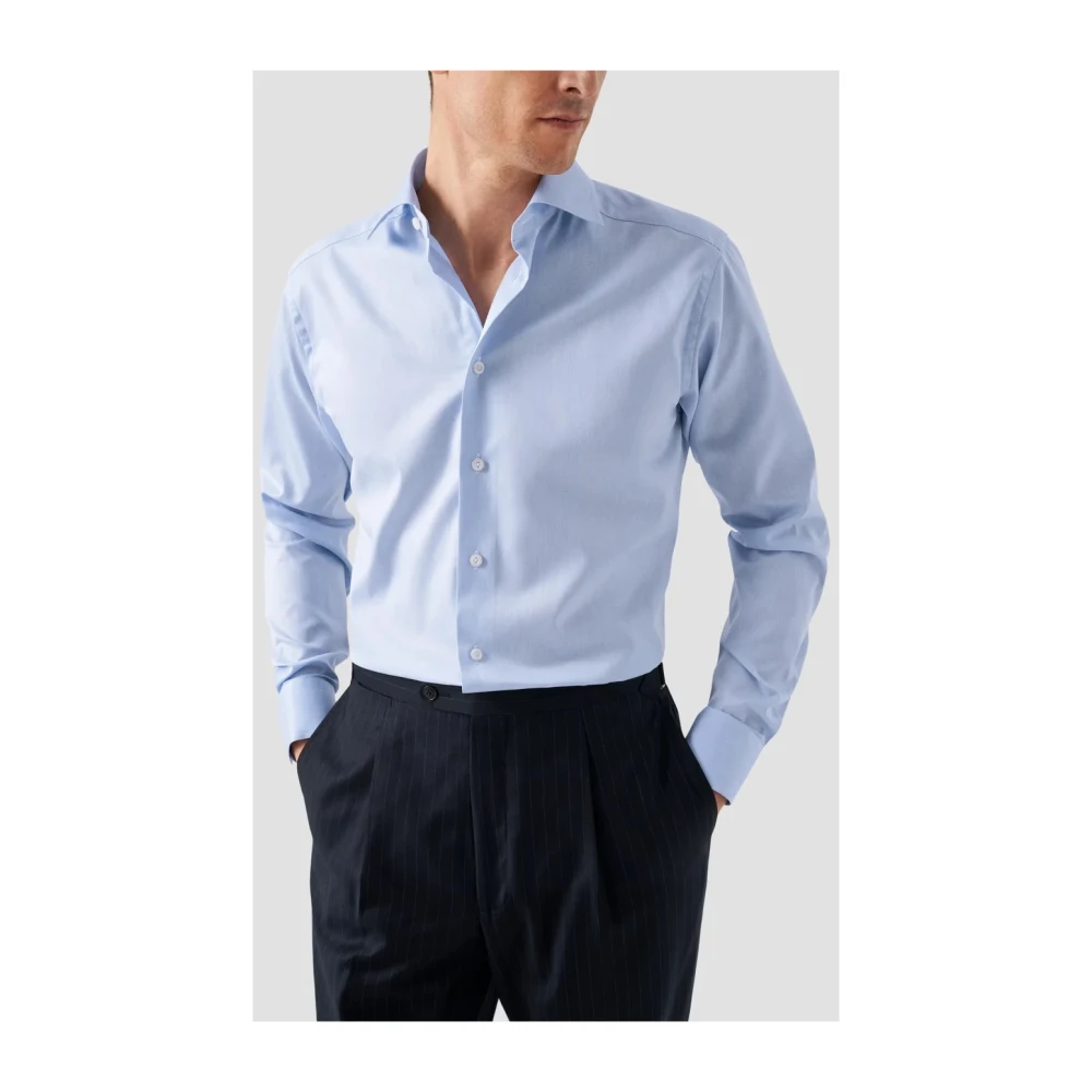 Eton Blauw Signature Twill Business Overhemd Blue Heren