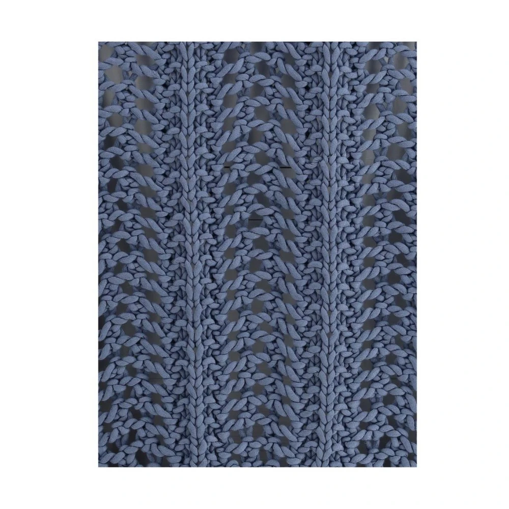 BRUNELLO CUCINELLI Geperforeerde Kantgebreide Vest Blue Dames