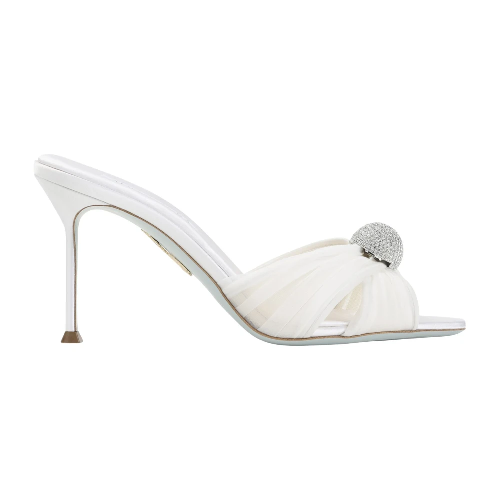 Aquazzura Women's White Heeled Mules, 7 Uk, Heeled Mule
