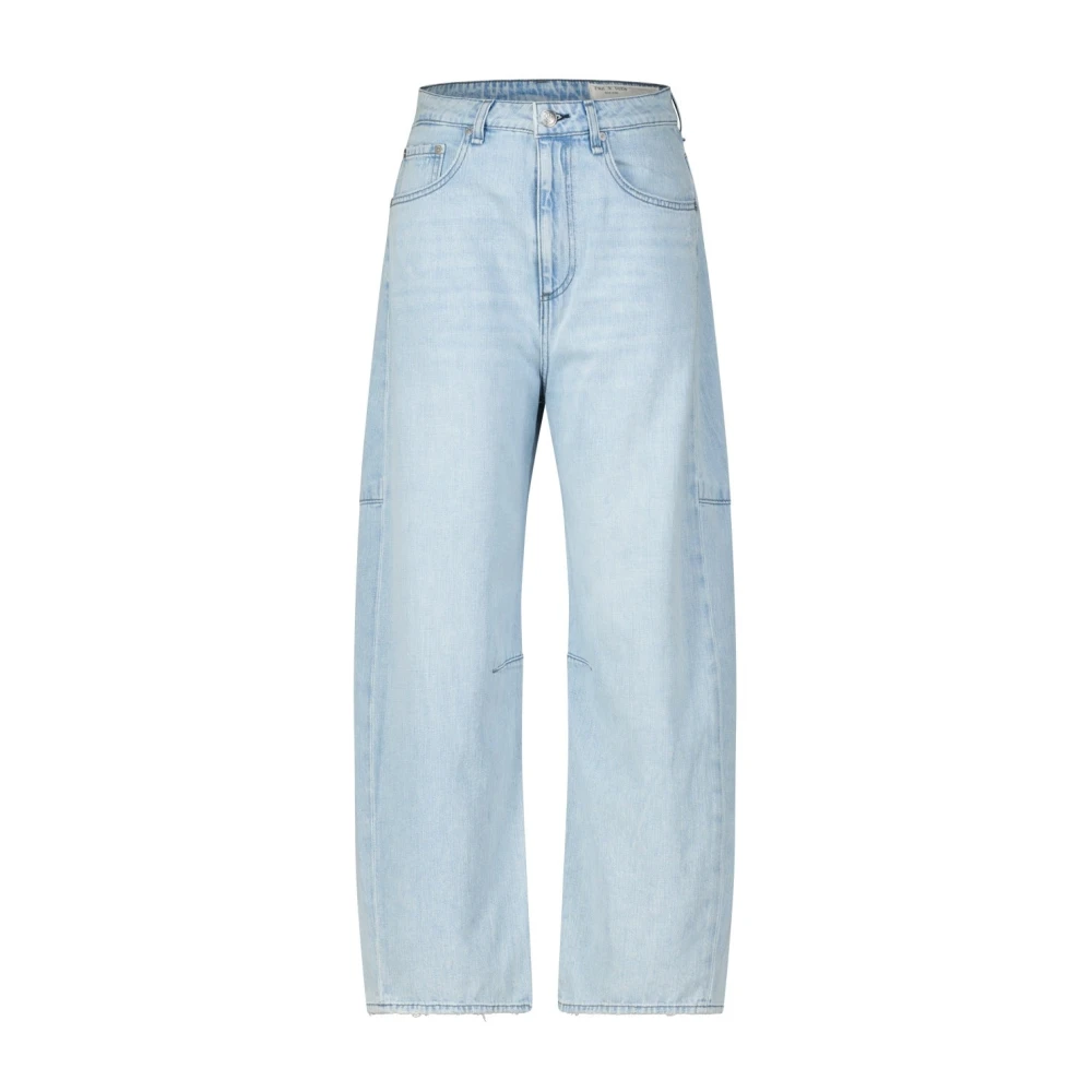 Rag & Bone High Rise Barrel Jeans med Ripped Detaljer Blue, Dam