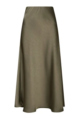 Elegant Cold Green Satin Kjol