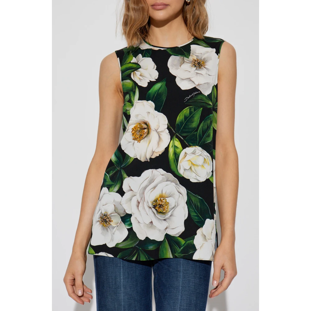 Dolce & Gabbana Top met bloemenmotief Multicolor Dames