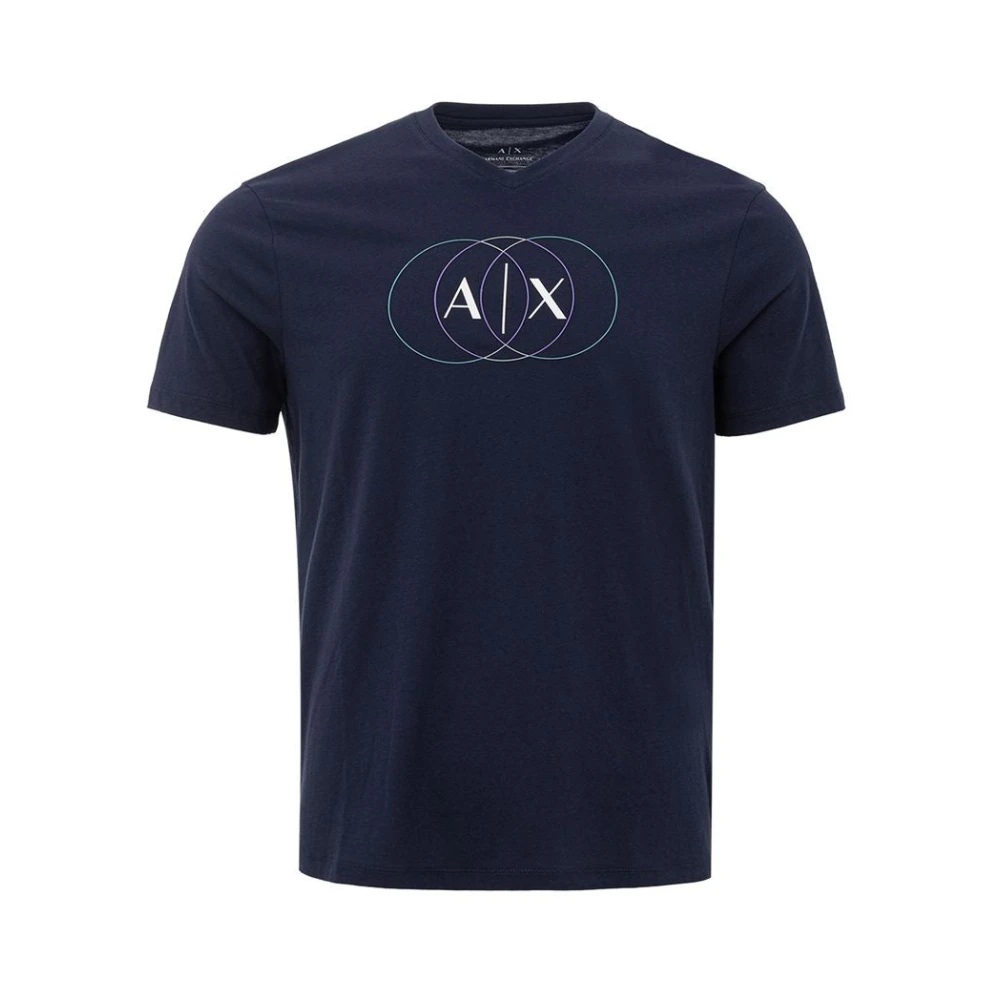 Armani Exchange Blauw Katoenen T-Shirt Klassiek Crew Neck Blue Heren