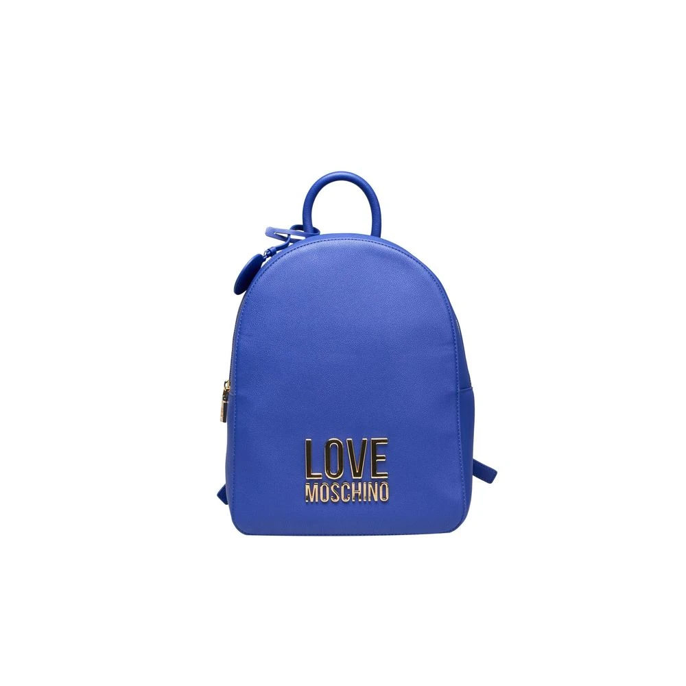 Love Moschino Blauwe Polyethyleen Rugzak met Verstelbare Banden Blue Dames