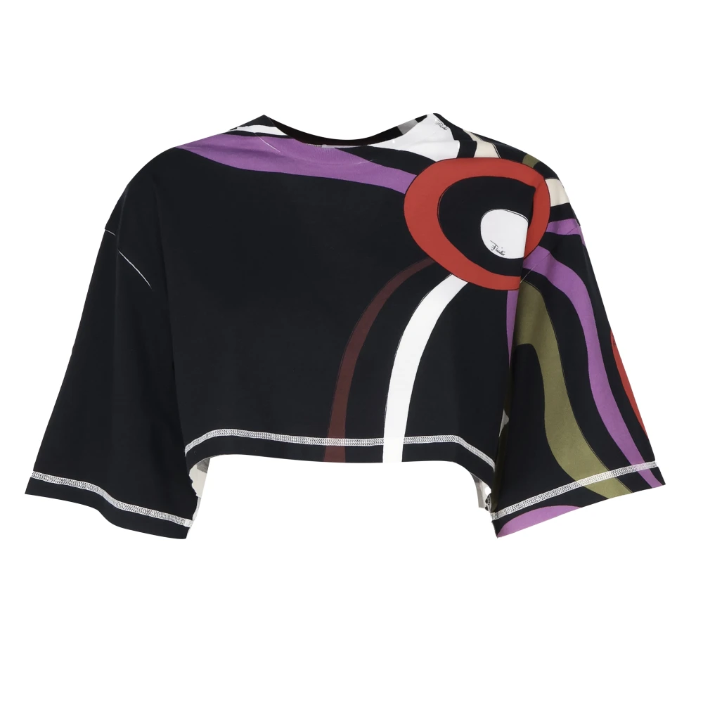 EMILIO PUCCI Zwarte T-shirts en Polos Multicolor Dames
