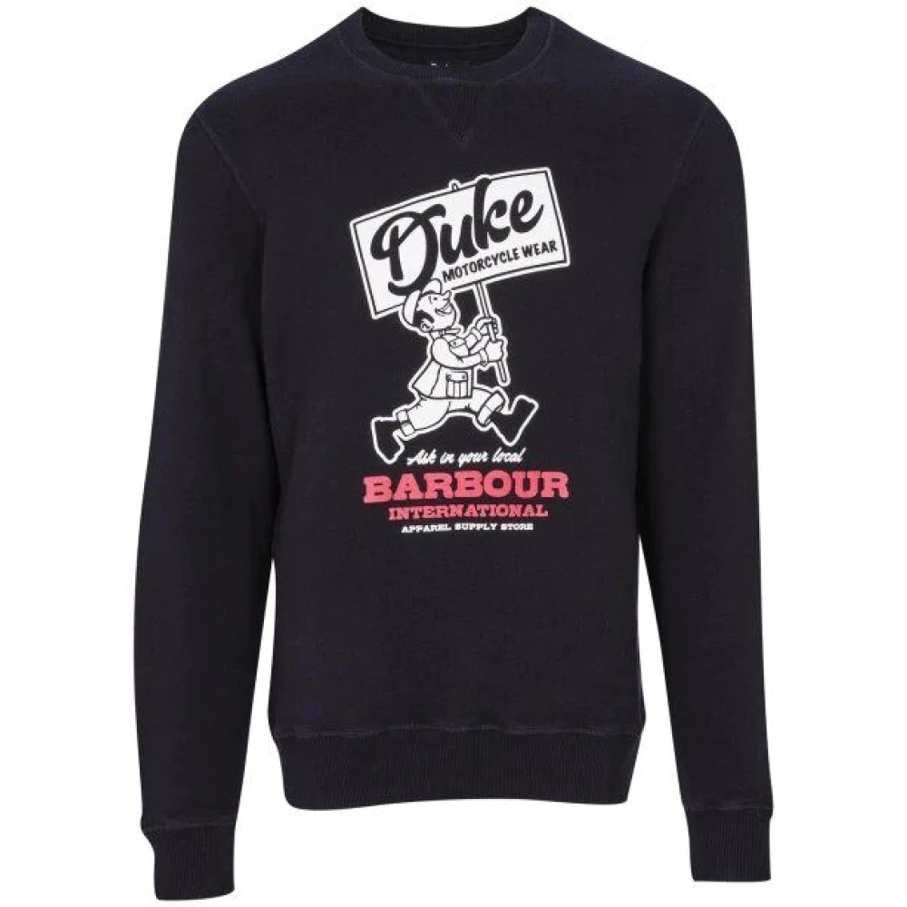 Barbour Famous Duke Sweatshirt i Svart Black, Herr