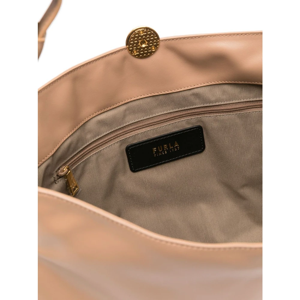 Furla Zachte Schoudertas Beige Dames