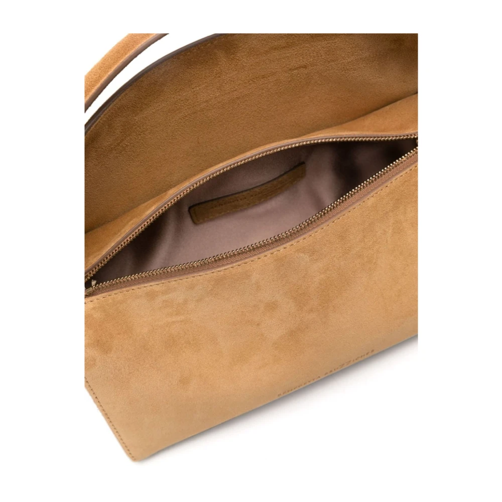 Benedetta Bruzziches Beige Schoudertas met Ritssluiting Brown Dames