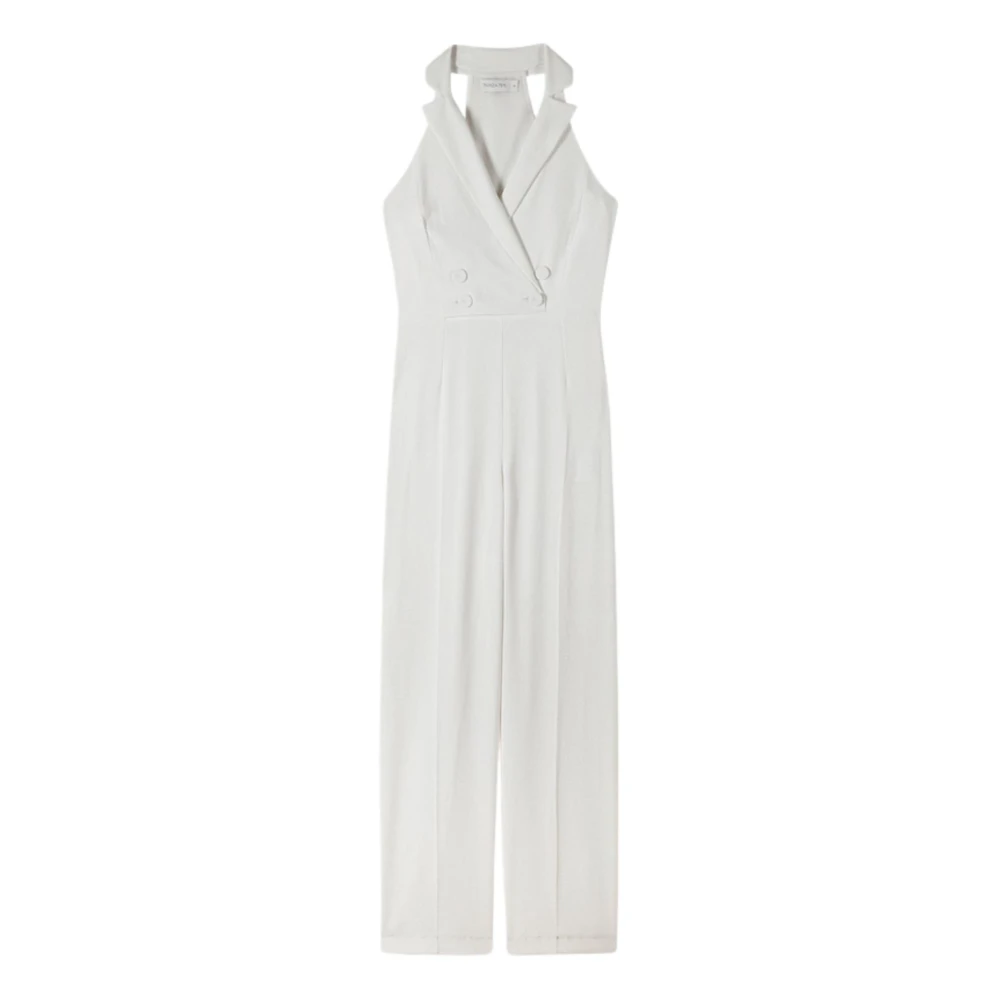 Patrizia Pepe Donna Bianco - Tuta Intera A Doppiopetto In Crêpe - Jumpsuits & Playsuits - S