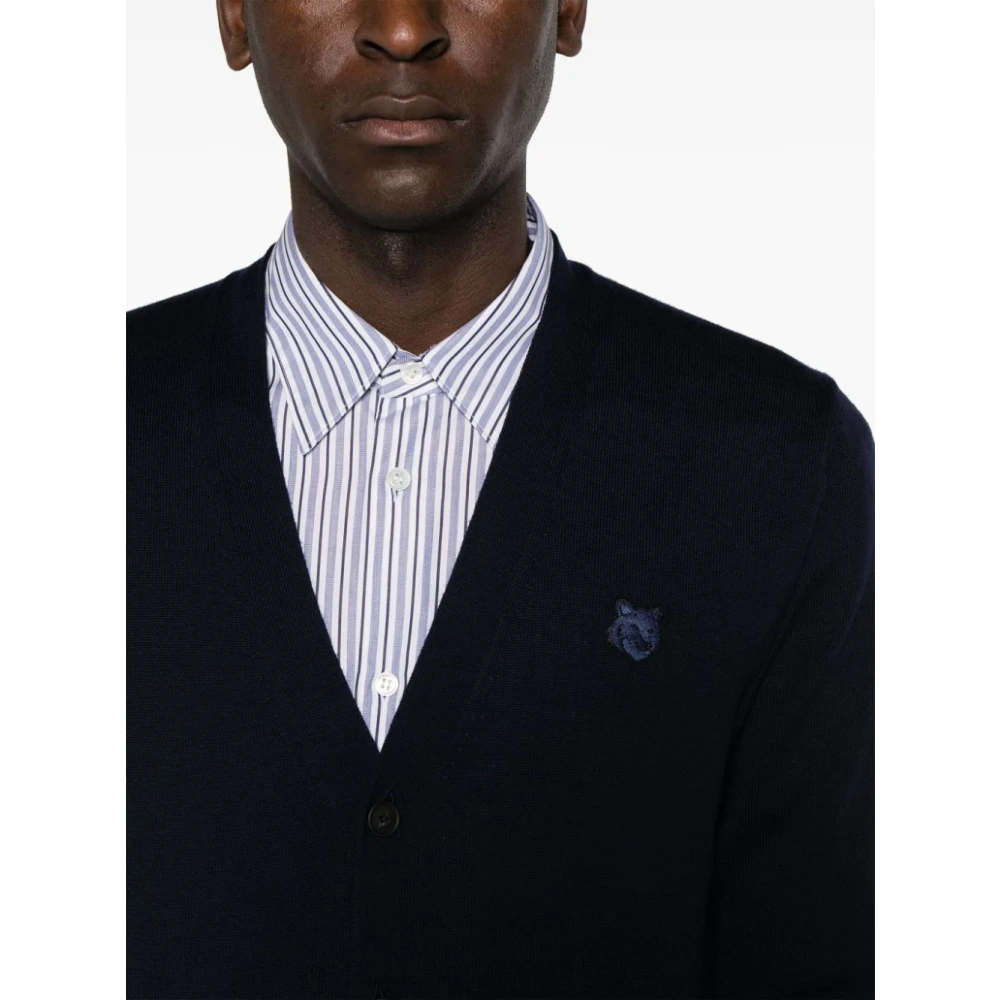 Maison Kitsuné Chillax Fox Navy Blue Vest Blue Heren