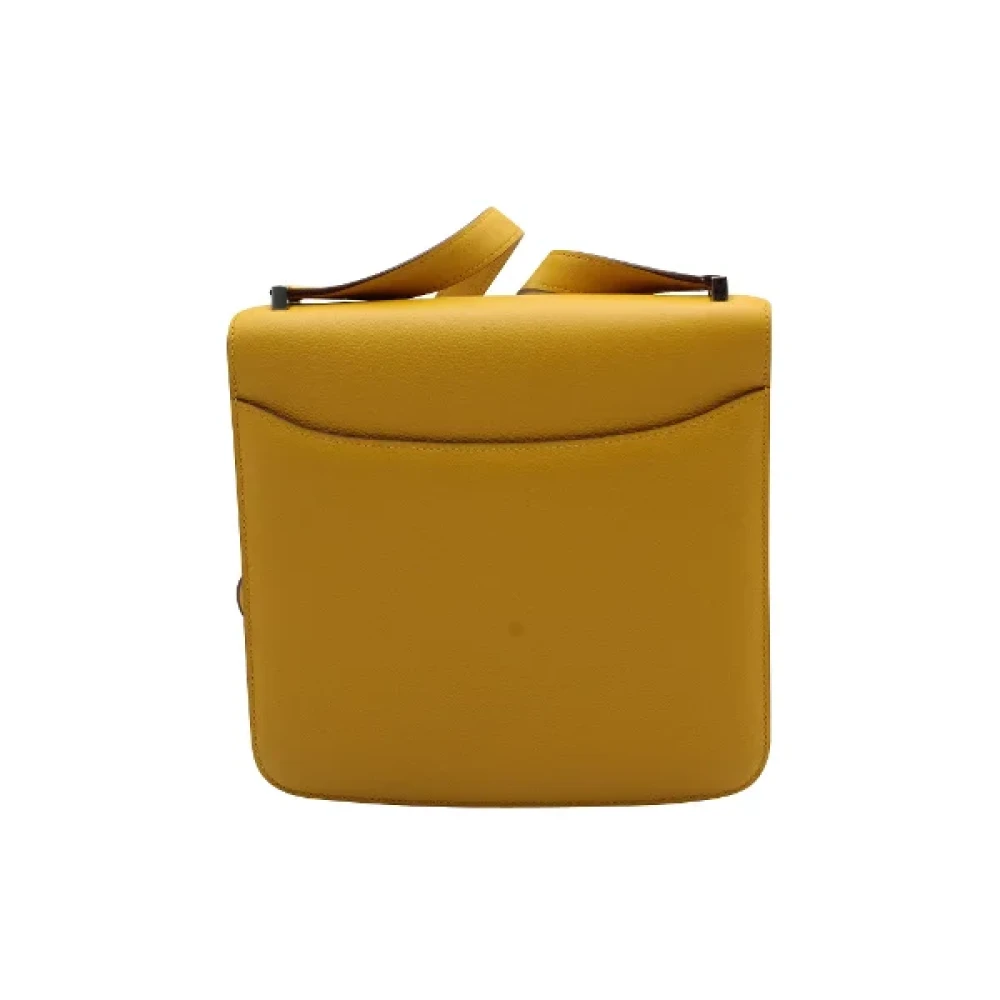 Hermès Vintage Pre-owned Leather crossbody-bags Yellow Dames