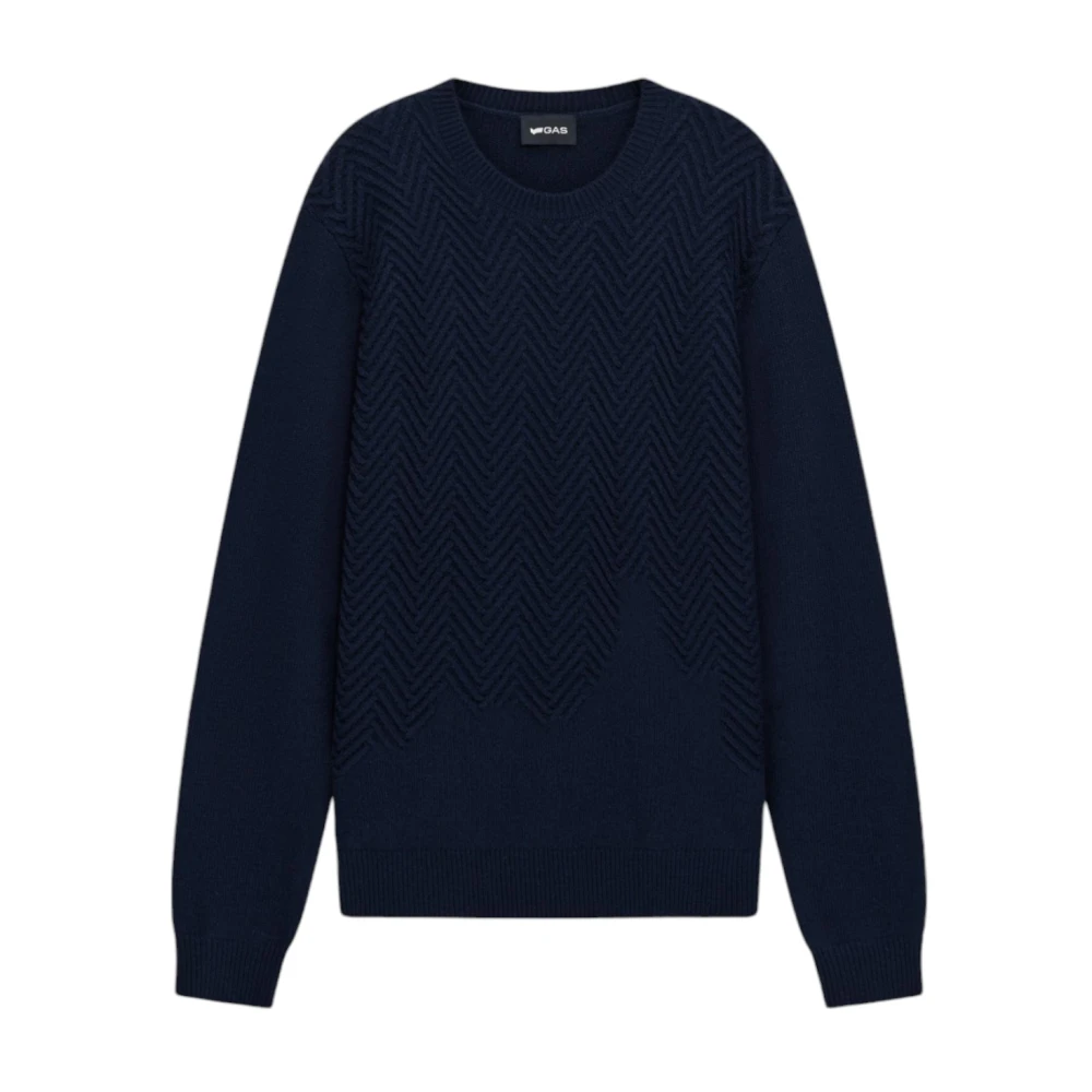 GAS Ronde hals trui Blue Heren
