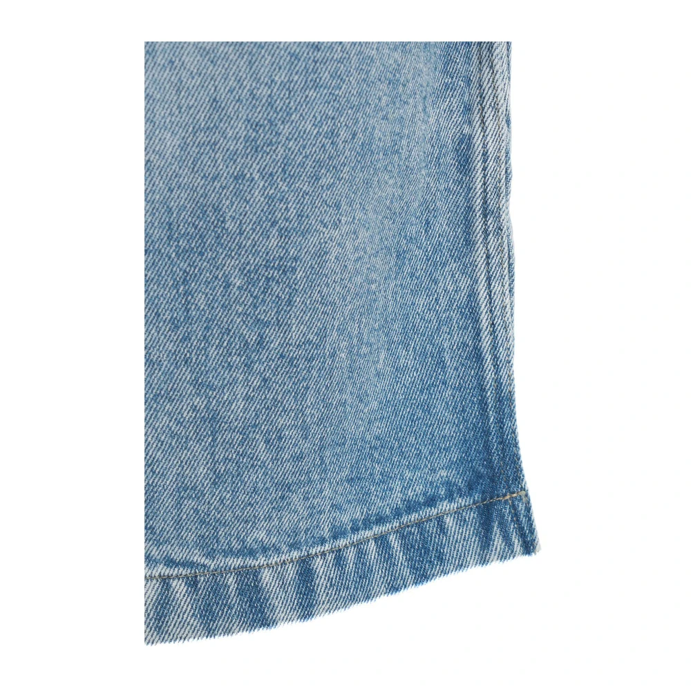 7 For All Mankind Blauwe Denim Midi Rok Abyss Blue Dames