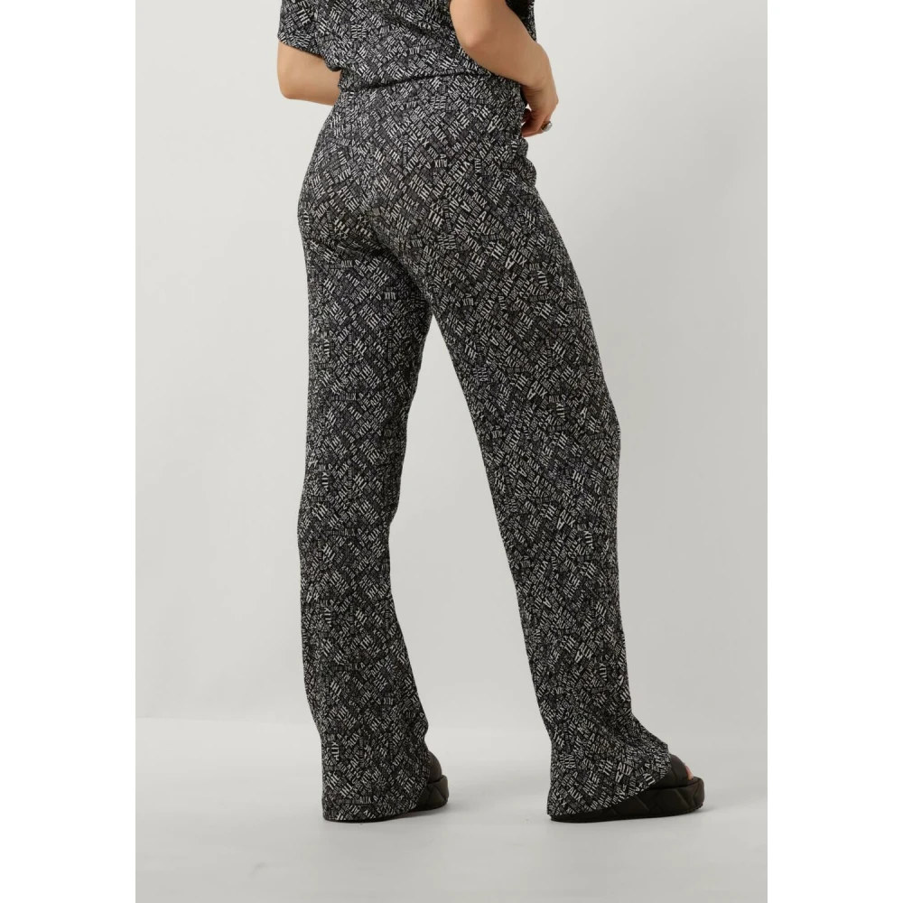 Alix The Label Uitlopende Crinkle Textuurbroek Black Dames