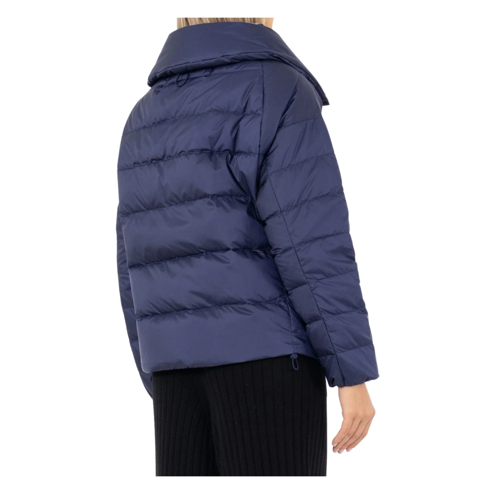 Duno Blauwe Jas met Rits en Logo Blue Dames