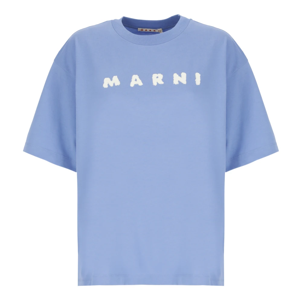 Marni Stijlvolle Katoenen T-shirt in Slb26 Kleur Blue Dames
