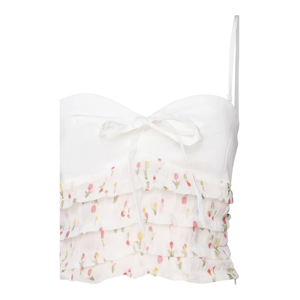 For Love & Lemons Elodie Top met Strik en Ruches Multicolor Dames