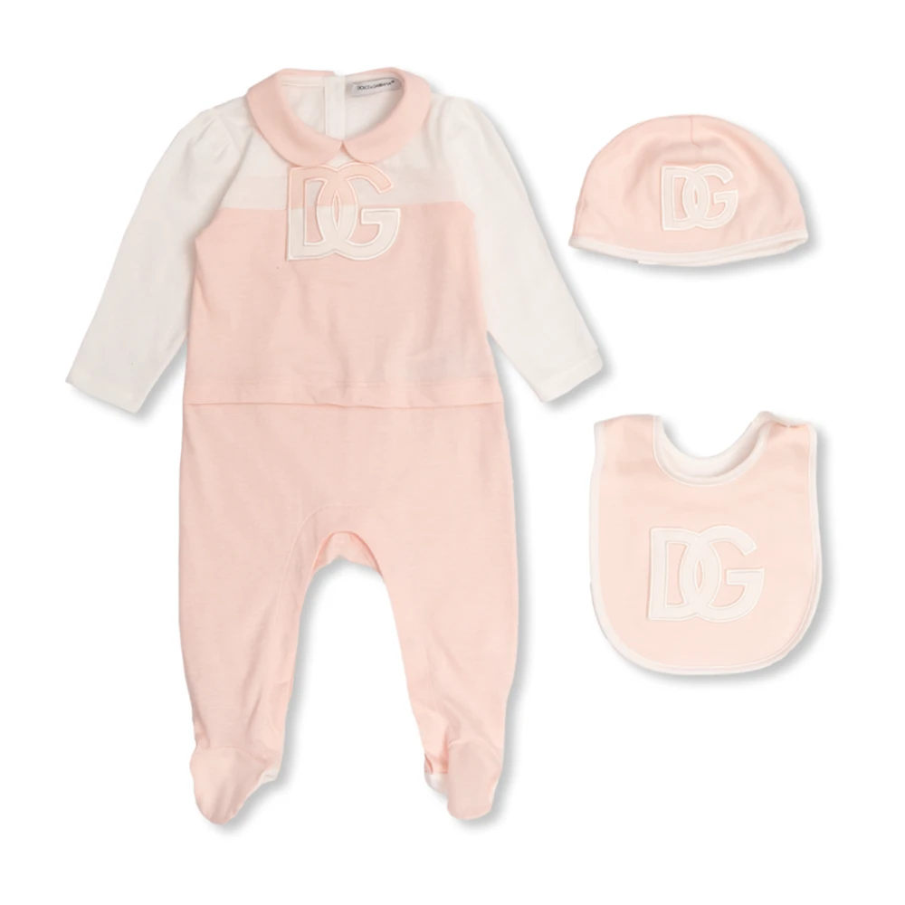 Dolce & Gabbana Babysvävare, hatt och haklapp set Pink, Unisex