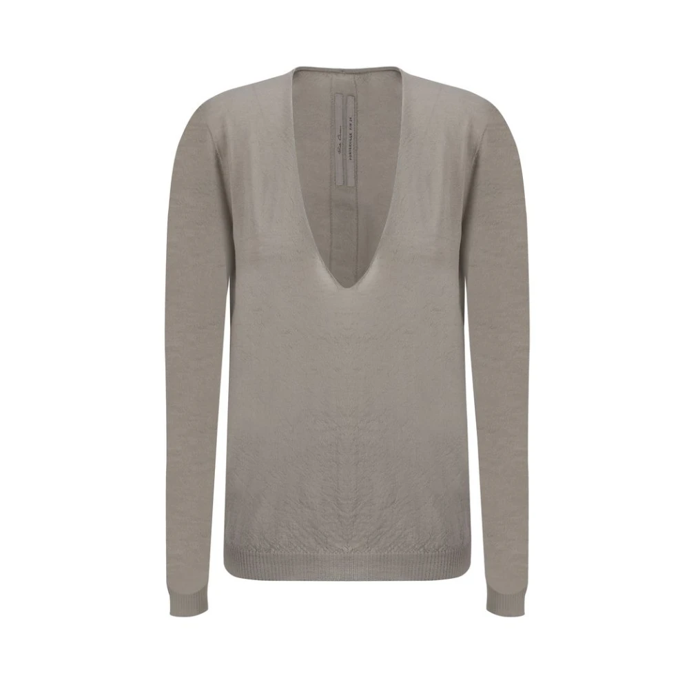 Rick Owens Kasjmier V-hals Pullover Sweater Gray Dames