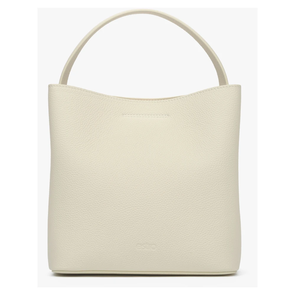 Estro Dames Licht Beige Handtas gemaakt van Echt Leer Er00115796 Beige Dames