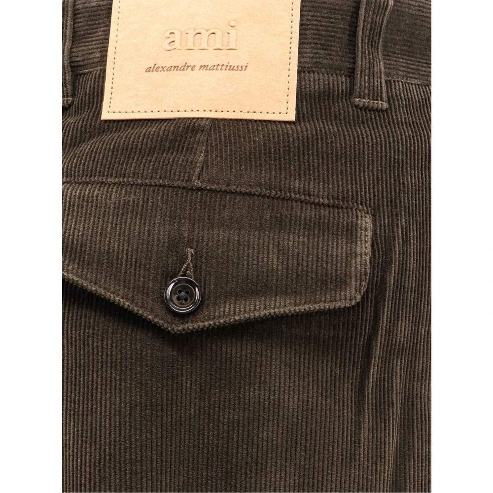 Ami Paris Carrot Crop Fluwelen Broek Brown Heren