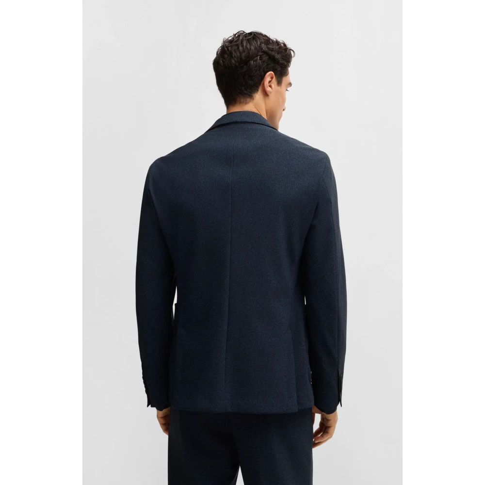Hugo Boss Blauwe deconstructed jas met klassieke revers Blue Heren