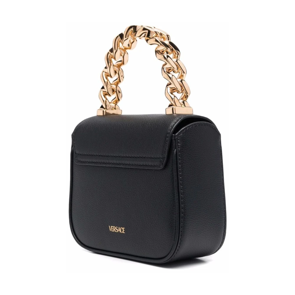 Versace Zwarte Mini Tas met Goudkleurig Handvat Black Dames