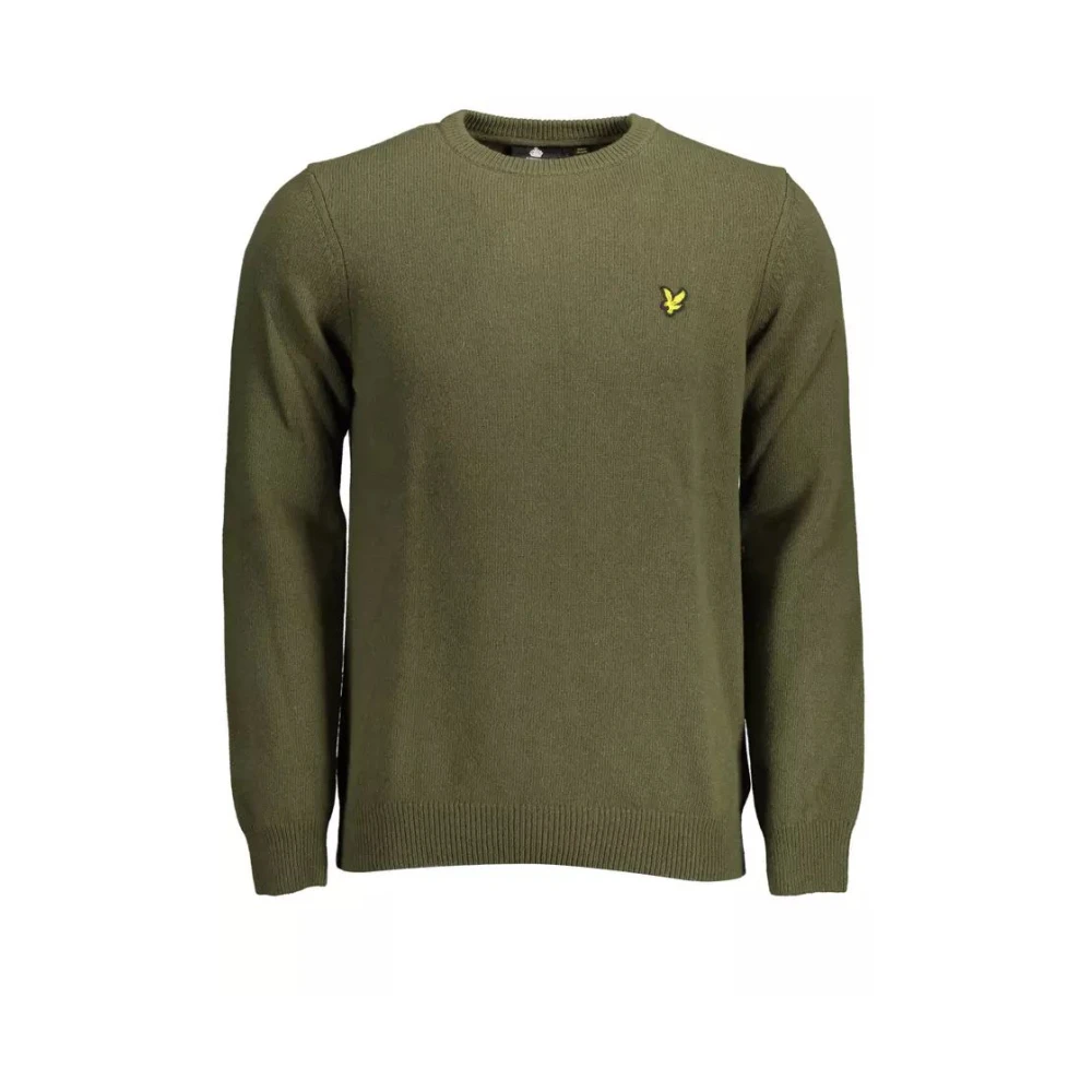 Lyle & Scott Men's Green Wool Blend Jumper - Round-Neck Knitwear - S - Knitwear