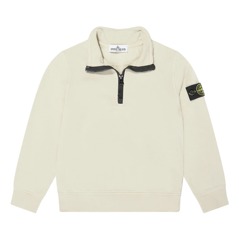 Stone Island Boys Beige Half Zip Sweatshirt - Kids Sweatshirts - 6 Y - Kids