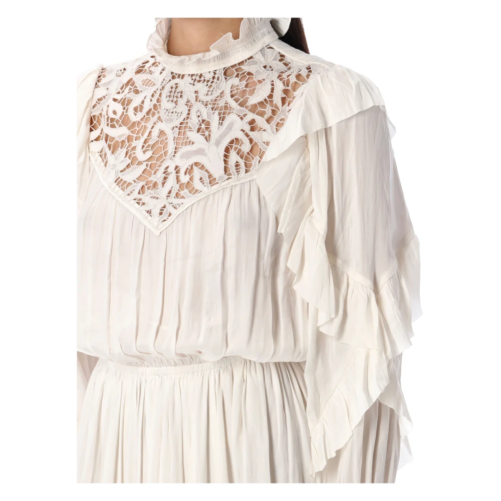 Isabel marant Elegante Kantjurk Ecru White Dames