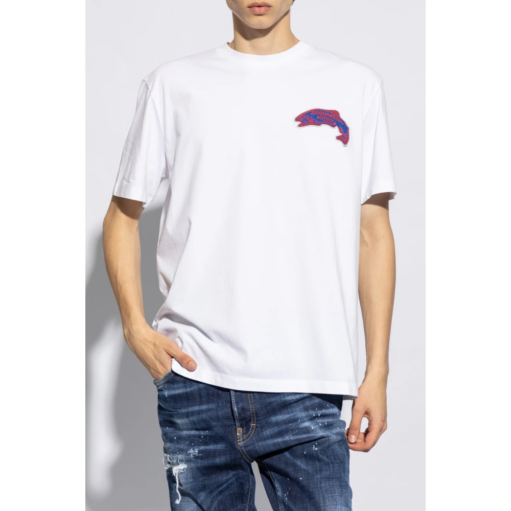 Dsquared2 T-shirt met logo White Heren