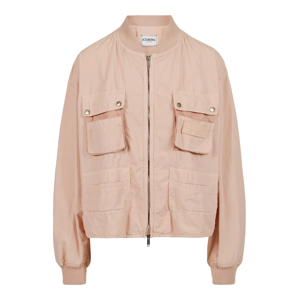 Iceberg Regular fit jack in blush katoenen parachute Pink Dames