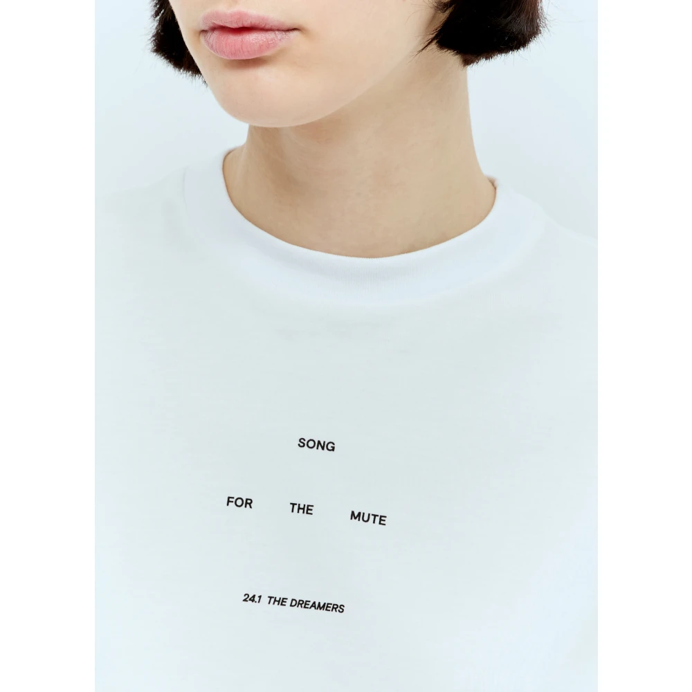 Song for the Mute Logo Print Katoenen T-Shirt White Dames