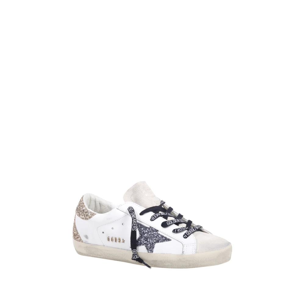 Golden Goose Glitter Ster Hak Leren Sneakers White Dames