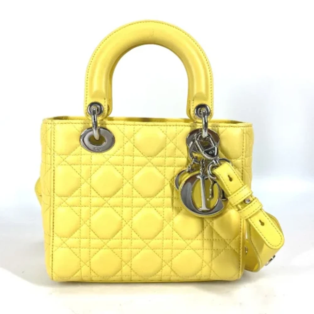 Dior Vintage Pre-owned Leather dior-bags Yellow Dames