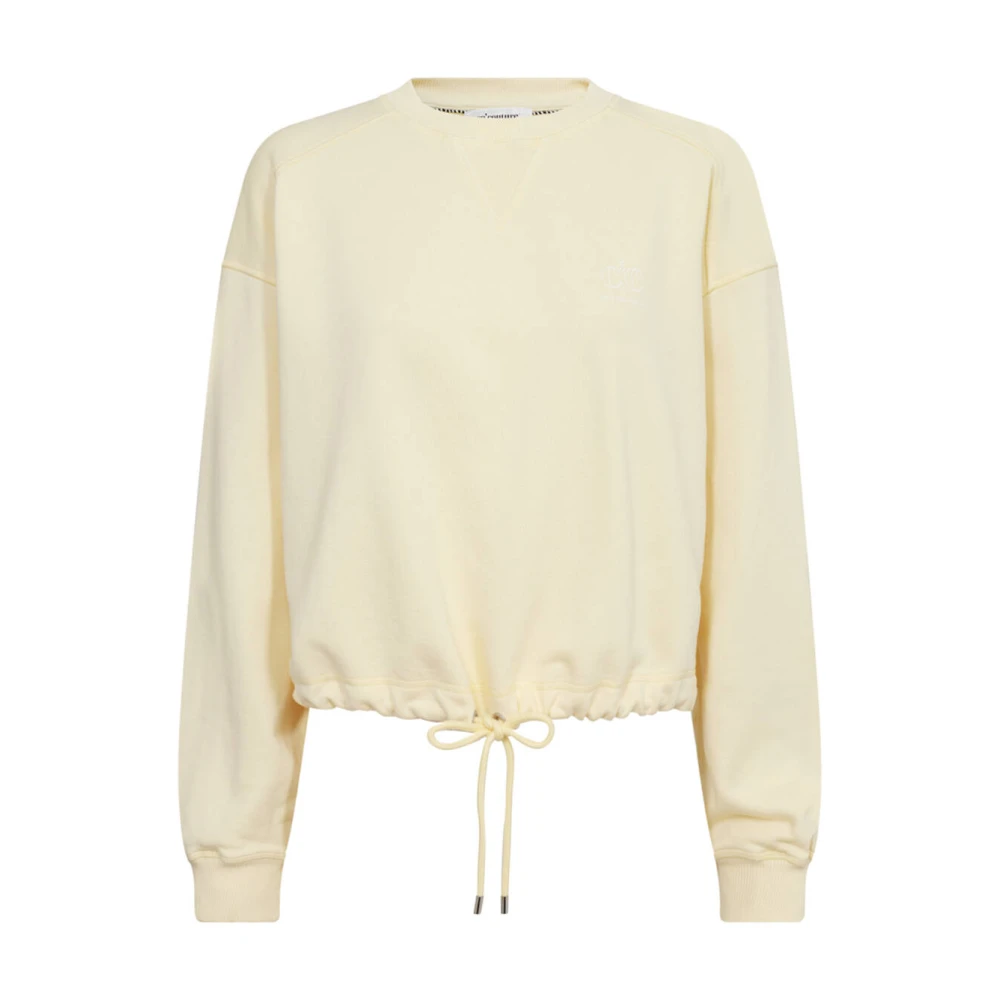 Co'Couture Clean Cropped Tie Sweat in Lichtgeel Yellow Dames