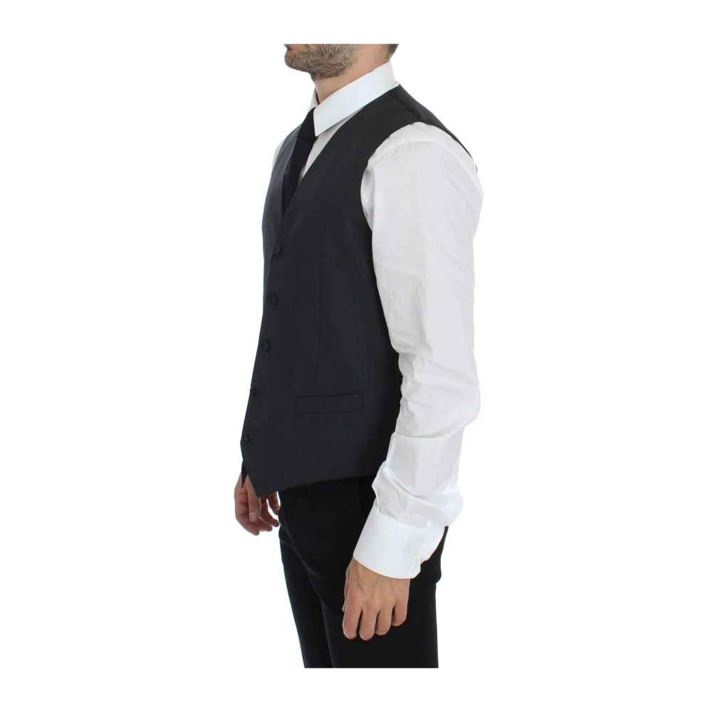 Dolce & Gabbana Elegante grijze wollen formele jurkvest Gray Heren