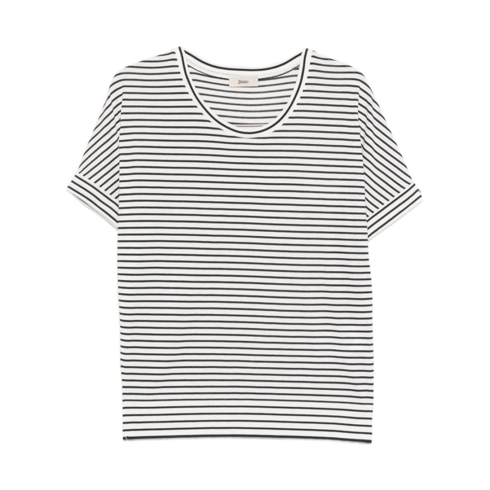 Herno Vrouw Wit Tops Dames, S, Katoen, Katoenen T-Shirt