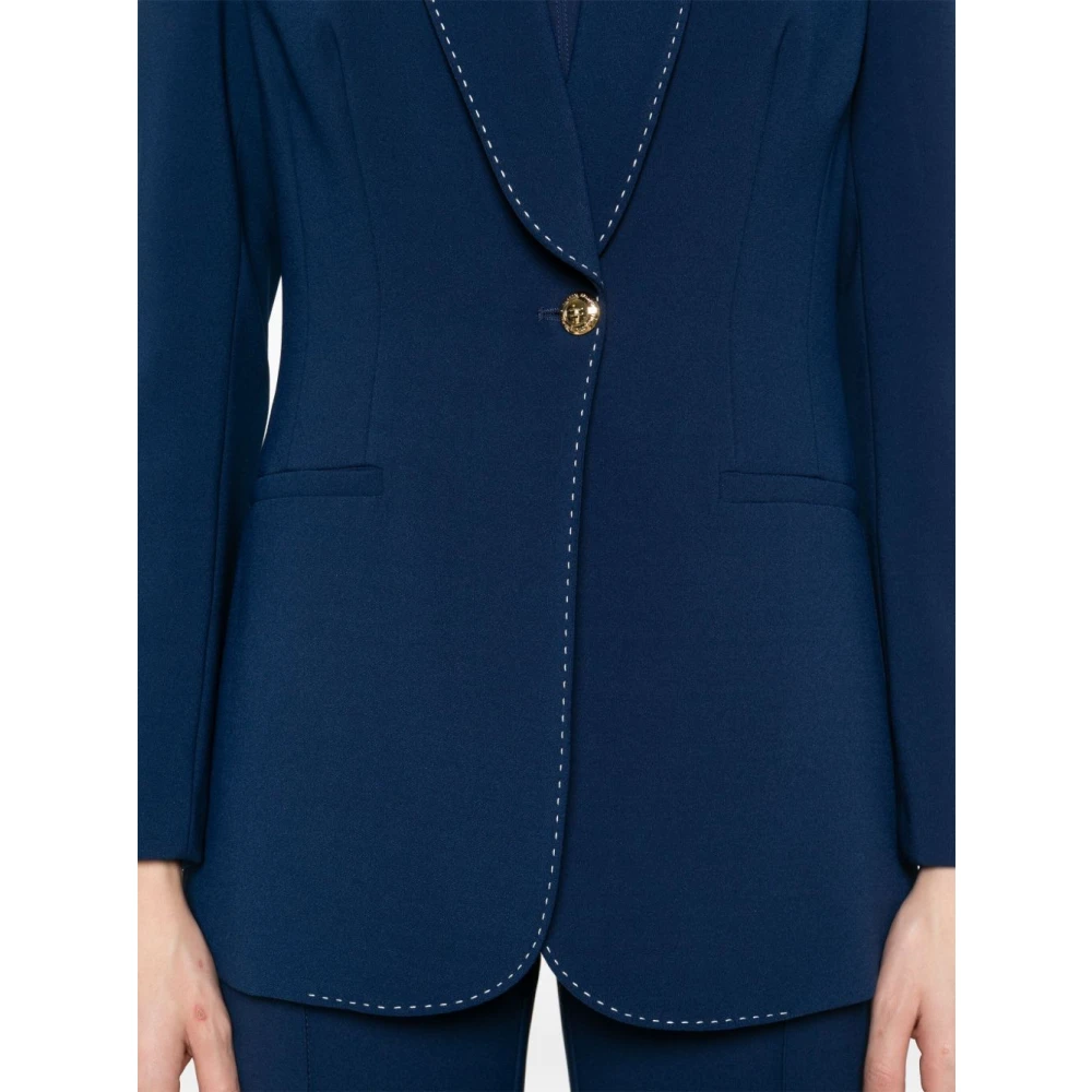 Elisabetta Franchi Blauwe Jassen voor Vrouwen Blue Dames